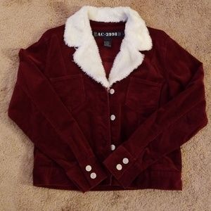 Marroon corduroy jeans style jacket L